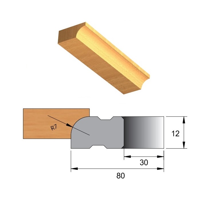 Fresa para Moldura de Aço Ø80 x 12 x 30 - Cód. 2401.02